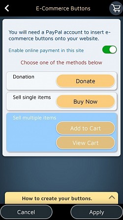 Is f&eacute;idir leat r&eacute;itigh r&iacute;omhthr&aacute;cht&aacute;la simpl&iacute; a chruth&uacute; le cnaip&iacute; Paypal.